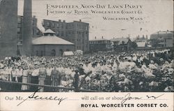 Employees Noon-Day Lawn Party Factory of Royal Worcester Corset Co. Massachusetts Postcard Postcard Postcard