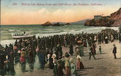 Drill by Life Saving Crew near Cliff House San Francisco, CA Postcard Postcard Postcard