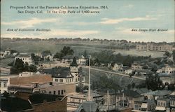 Proposed site of the Panama-California Exposition 1915 Postcard