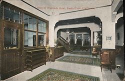 Lobby of Riverside Hotel Postcard