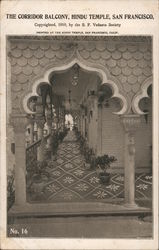 The Corridor Balcony, Hindu Temple Postcard