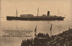 S.S. Matsonia leaving San Francisco California Postcard Postcard Postcard