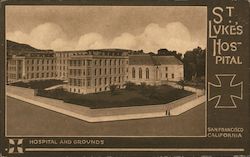 Hospital and Grounds, St. Luke's Hospital San Francisco, CA Postcard Postcard Postcard