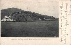 Lighthouse and Fog Station Yerba Buena Island, CA Postcard Postcard Postcard