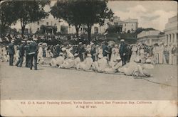 U.S. Naval Training School, Yerba Buena Island - A tug of war San Francisco, CA Postcard Postcard Postcard