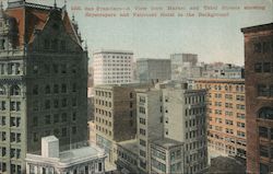 A View from Market and Third Streets Showing Skyscrapers and Fairmont Hotel in the Background Postcard