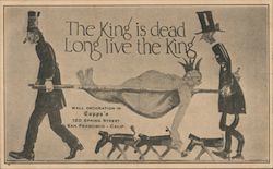 The King is Dead Long Live the King Wall Decoration in Coppa's 120 Spring Street San Francisco, CA Postcard Postcard Postcard