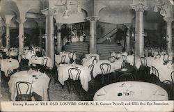 Dining Room of the Old Louvre Cafe, N.E. Corner Powell and Ellis St. San Francisco, CA Postcard Postcard Postcard