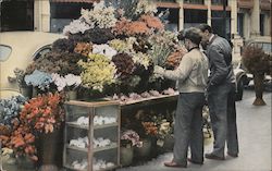 Sidewalk Flower Stand Postcard