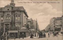 Looking West Ellis St. From Van Ness Ave. San Francisco, CA Postcard Postcard Postcard