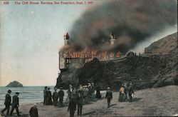 The Cliff House Burning, Sept. 7, 1907 San Francisco, CA Postcard Postcard Postcard