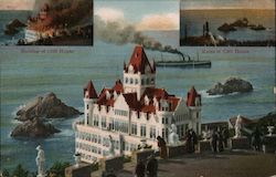 Cliff House Before and After the Fire of 1907 Postcard