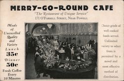 Merry-Go-Round Cafe - 171 O'Farrell Street, near Powell Postcard