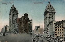 Market St. at Third after the fire Postcard