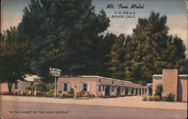 Mt. Tom Motel, U.S. 395 & 6 Bishop, CA Postcard