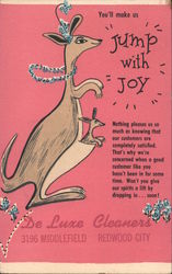 De Lux Cleaners You'll make us jump with joy. Kangaroo and joey. Redwood City, CA Postcard Postcard Postcard