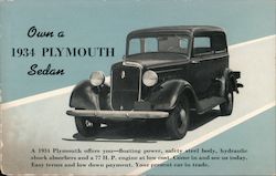 1934 Plymouth Sedan Postcard