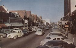 Third Avenue view of cars and shops San Mateo, CA Postcard Postcard Postcard