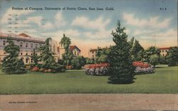 Portion of Campus, University of Santa Clara San Jose, CA Postcard Postcard Postcard