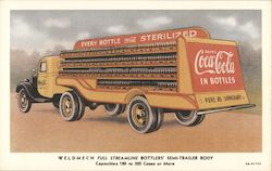 Drink Coca Cola in bottles. Weldmech full streamline bottlers' semi trailer body Hattiesburg, MS Advertising Postcard Postcard Postcard