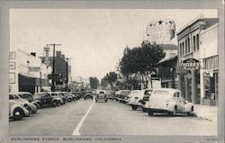 Burlingame Avenue California Postcard Postcard Postcard