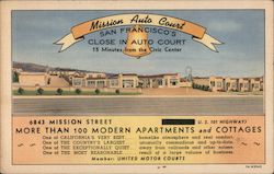 Mission Auto Court Postcard