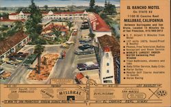 El Rancho Motel Millbrae, CA Postcard Postcard Postcard