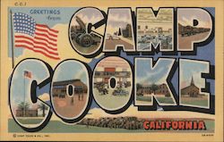 Greetings from Camp Cooke California Camp Cookie, CA Postcard Postcard Postcard