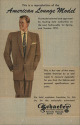 Schaefer Tailoring Company American Lounge Model Advertising Postcard Postcard Postcard