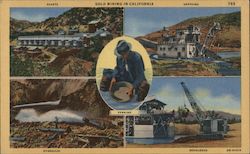 Gold Mining in California Postcard Postcard Postcard