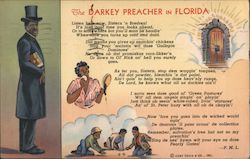 The Darkey Preacher in Florida poem by P.M.L., heavenly gate, children playing dice, preacher Poems & Poets Postcard Postcard Postcard