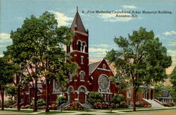 First Methodist Church And Acker Memorial Building Anniston, AL Postcard Postcard