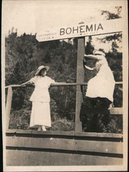 Two Women and Sign to Bohemia Monte Rio, CA Original Photograph Original Photograph Original Photograph