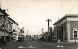 Street view of Healdsburg Postcard