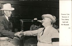 Governor Coke Stevenson of Texas Shaking Hands with FDR Postcard