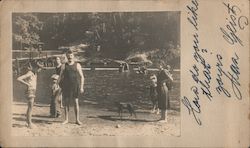 Family on russian river beach with dog. Hilton, CA Postcard Postcard Postcard