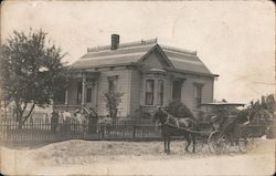 Snapshot of Family In Front of Home Petaluma, CA Postcard Postcard Postcard