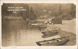 River Landing with Boats Postcard