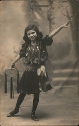 Girl in ( Spanish?) Dancing Costume, Tamborine Postcard