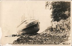 Prince Rupert Ran Aground, March 23, 1917 Postcard