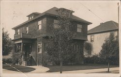 A Man Standing in Front of a House on a Corner Berkeley, CA Postcard Postcard Postcard