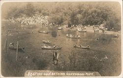 Boating and Bathing, Russian River Postcard