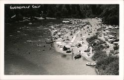 River Beach Scene Guerneville, CA Hasek Photo Postcard Postcard Postcard