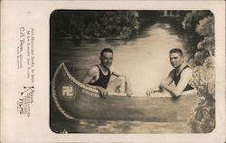 Carnival Photo of Two Men Boyes Hot Springs, CA Postcard Postcard Postcard