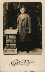 Picturesqueness. Man in overcoat. Studio Portrait Postcard