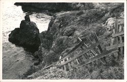 Fence Falling Into Sea Jenner, CA Morgen Mayo Postcard Postcard Postcard