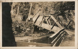 Log Bridge Over River California Postcard Postcard Postcard