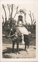 Girl & Horse in Santa Rosa Rose Parade California Postcard Postcard Postcard