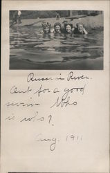 Swimming in the Russian River Postcard