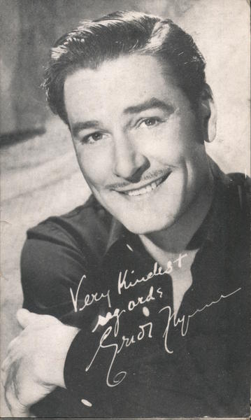 Erol Flynn Actors Postcard